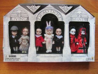 2002 Living Dead Dolls Minis Mausoleum Ser.  1 Box Set - 7 Dolls - Look