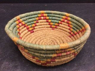 Fine Colored Vintage Indian Basket Native American Antique 6”