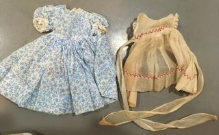 Vintage 1950s Madame Alexander Lissy Doll Blue Dress And Pinafore Tagged