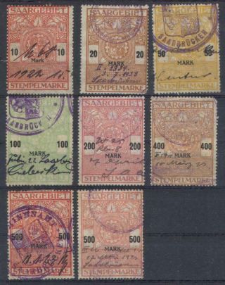 Germany Saar Saargebiet Revenues 1921 Stempelmarken Fiscal