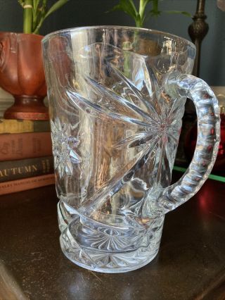 Antique EAPG Pressed Glass Pitcher,  2 Qt,  Clear, 2