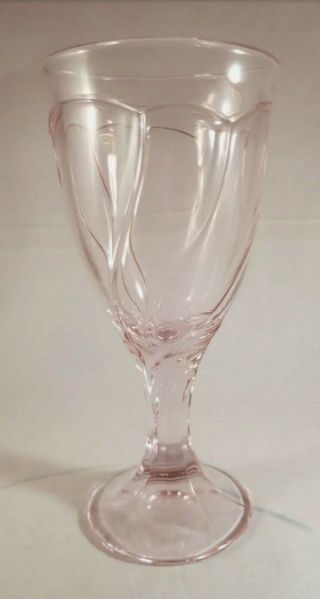 Noritake Sweet Swirl Pink Wine Glass Or Goblet - Euc - 6 3/4 In