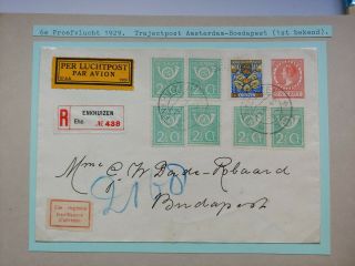 1929 Amsterdam Budapest Cover Hungary Nederland Only 1 Known W3.  41 $0.  99