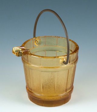 Vintage Continental Can Company Amber Glass Bucket Pail