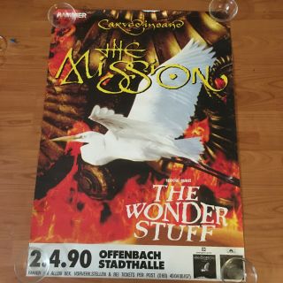 Brit Pop: The Mission Uk/the Wonder Stuff 1990 German Tour Poster
