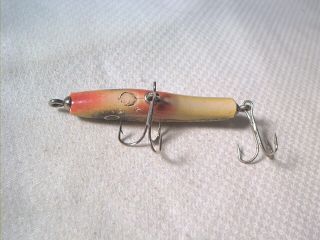 Vintage old wood fishing lure florida Bender Chase Rod Tackle Fish Getter PE 2