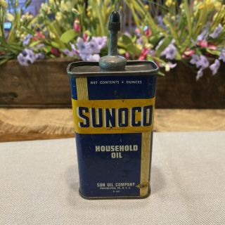 Antique Vintage Advertising 1937 Date Sun Oil Co Sunoco 4 Oz Household Oil
