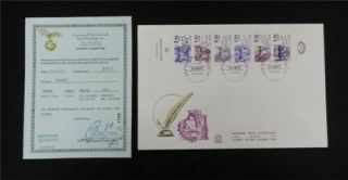 Nystamps France Stamp Cover With Certificate Paid $100 A23y3544