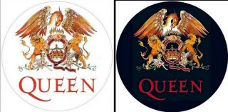 X 2 Queen Freddie Mercury Crest Logo Quality Vinyl Decal Stickers 100mm 4 "