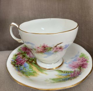 Vtg Queen Anne Tea Cup and Saucer Meadows Bone China England 3