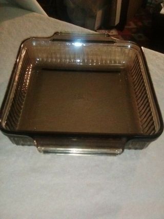 Vintage Anchor Hocking Amber Glass Square 8 Inch Casserole Dish 1452