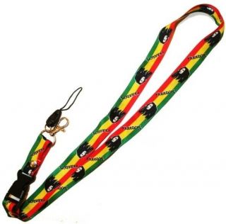 Bob Marley Freedom Theme Neck Green Yellow Red Lanyard Strap Key Card Id Holder
