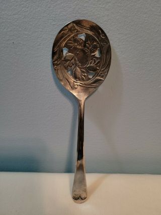 Sheffield England Vintage Silver Plated Serving Spoon Acorn Design