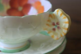 Paragon TRIO Geranium Pansy Flower handle teacup saucer plate star mark tea cup 5