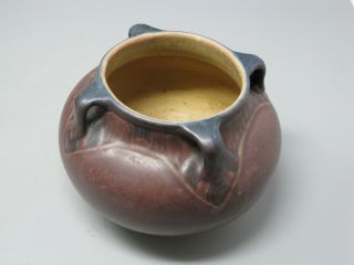 Chalaron,  Corinne Marie Newcomb Pottery 4 Handled Vase Matte Plumb 4.  5 " Tall
