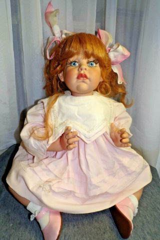 Fayzah Spanos Angel Cheeks Doll 1997 Signed 04/500 Red Hair Green Eyes W/tag