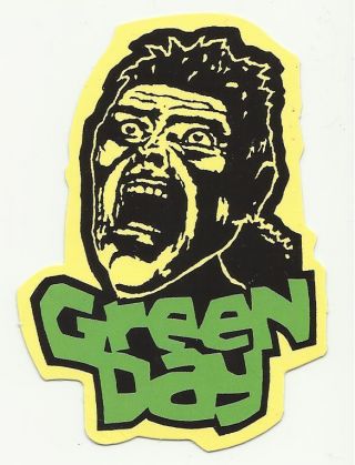 Green Day Scream Rare Shaped Card Sticker No Longer Made Oop