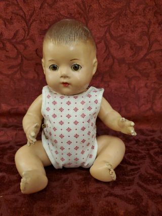 Vintage Madame Alexander All Composition Baby Doll 10 " Brown Sleep Eyes Cute