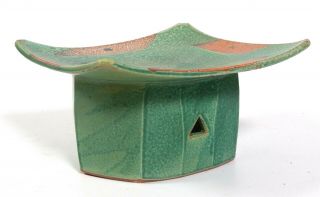 Jeff Oestreich Studio Pottery Elevated Tray Stoneware Ash Glaze Hand Thrown