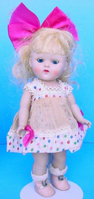 1953 Vogue Ginny Blonde Painted Lash Strung Doll April 24 Kindergarten Afternoon