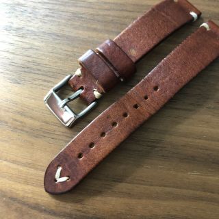 WATCHGECKO Vintage Italian Leather Watch Strap Brown 18mm MADE IN ITALY Handmade 2