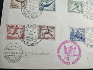 Germany FDC cover 1936 Olympic Games - Berlin,  Germany set of 8 from Frankfurt 3