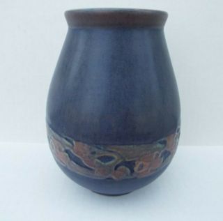 Newcomb College Art Pottery 5.  5” Matte Floral Vase Jonathan Hunt Sarah Irvine