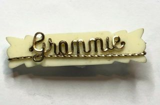 Antique Early 20th C Gold Plated Grannie 4.  3 Cm 