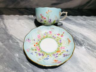 HEREND QS FOUR SEASONS PATTERN CANTON TEA CUP&SAUCER,  BOXED,  KOSHER 2