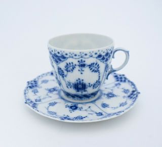 12 Cups & Saucers 1035 - Blue Fluted Royal Copenhagen Full Lace - 1:st Quality 5