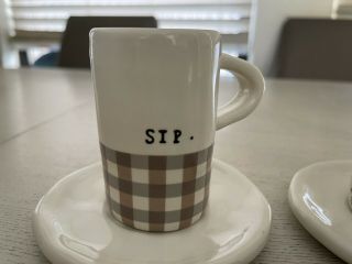 Rae Dunn Vintage Boutique Espresso Sip Cups Mugs Set Of 4 2