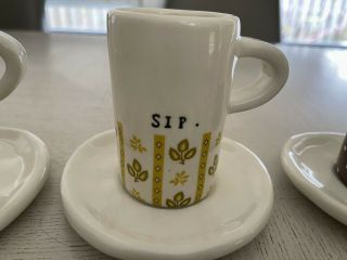 Rae Dunn Vintage Boutique Espresso Sip Cups Mugs Set Of 4 4