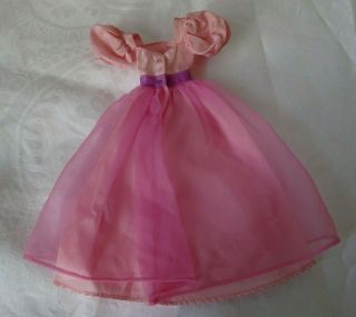 Vêtement poupée vintage Barbie Mattel Robe de bal satin mousseline rose 3