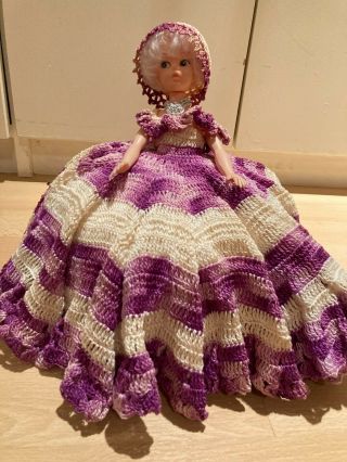 Vintage Crocheted Doll/Toilet Paper cover 2