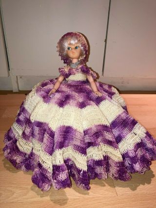 Vintage Crocheted Doll/Toilet Paper cover 3