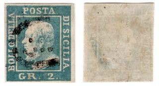 Italy States Stati 1859 Sicilia Sicily 2 Gr.  Sassone 8 Table Iii Stamp