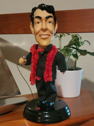 Gemmy Dean Martin Animated Singing Doll Parts/repair Turns On Sings Needs Work