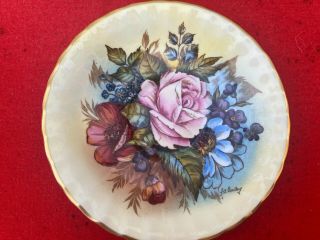 STUNNING AYNSLEY GOLD TEACUP & SAUCER CABBAGE ROSE SIGNED J.  A.  BAILEY 3