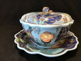Mottahedeh Lowestoft Tobacco Leaf Soup Tureen and Underplate Chinese Export 5