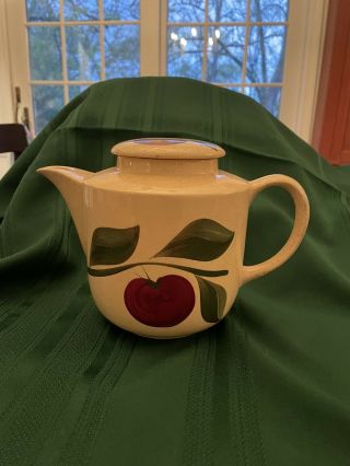 Rare Vintage Watt Pottery Orchard Ware 112 Apple Decorated Tea Pot
