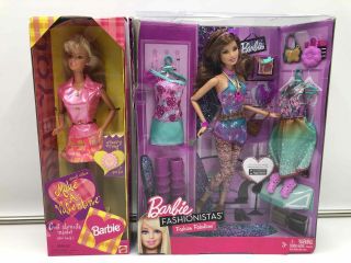 Bundle Of 2 Barbie Doll Figures Fashionista Make A Valentine Special Edition