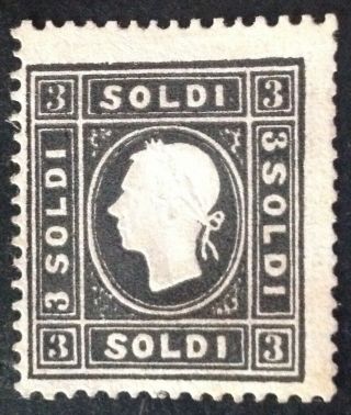 Lombardy & Venetia 1859 3 Soldi Black Stamp Hinged