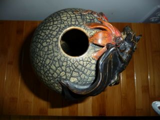 Ephraim Pottery,  Experimental,  Rare,  Bat Crackle Vase,  Great Collectible 5