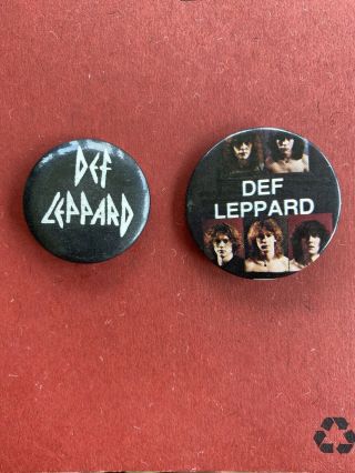 Def Leppard Rare Vintage Pin Buttons (2) 1980 