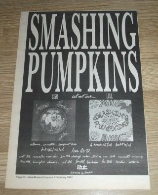 Smashing Pumpkins - Gish - Lull - 1992 - Music Advert 11 X 8 Inch Wall Art