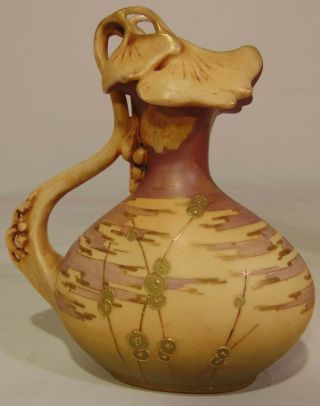 RSK Turn Teplitz Amphora Austria Art Nouveau Porcelain Ewer Aquatic Leaves Water 3