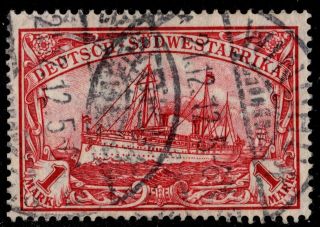 German South West Africa Sc 31 - 1 Mark Yacht Watermarked Used; Scv $80.  00