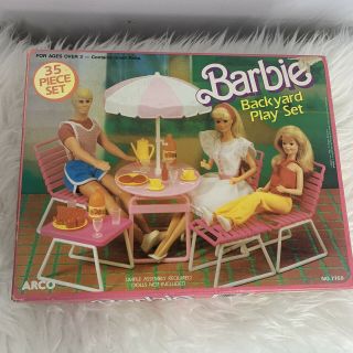 Vintage Arco Mattel Barbie Backyard Play Set - Furniture