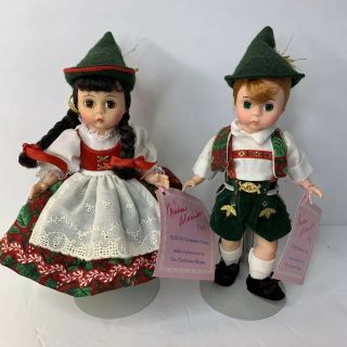 Madame Alexander 8” Alpine Christmas Twins 1992 Exclusive Carrie & Shawn Dolls