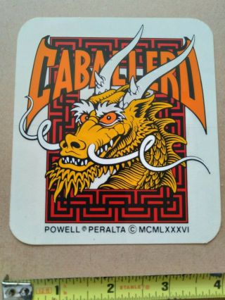 Vintage Powell Peralta Skateboards Steve Caballero Dragon Sticker 1986 Nos